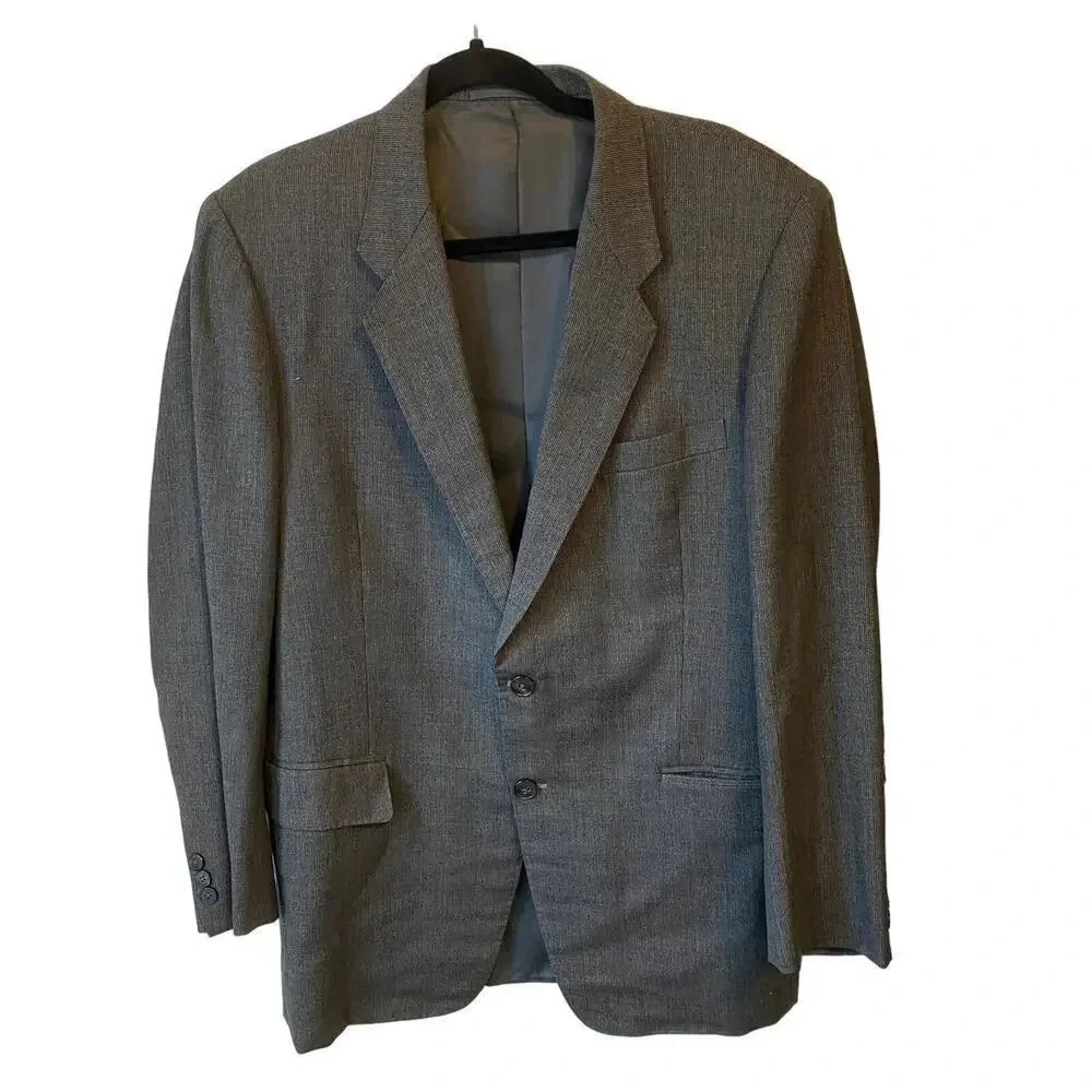 Pr Princeton Sign of Quality Custom Tailors Mens 2 Button Suit Blazer 42R Pocket